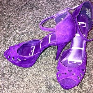 Elle purple suede heels
